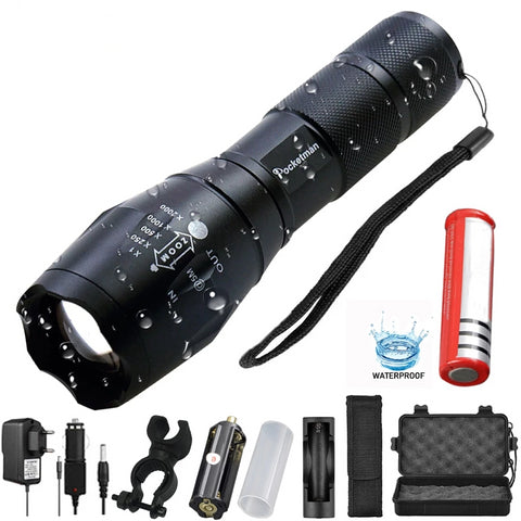 9000LM XM L T6 L2 LED Flashlight Rechargeable Zoomable Linternas Torch Waterproof Lamp by 1*18650 or 3*AAA Hand Light