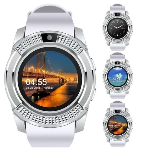 Smart Watch V8 Men Bluetooth Sport Watches Women Ladies Rel gio Smartwatch with Camera Sim Card Slot Android Phone PK DZ09 Y1 A1